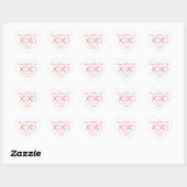 XOXO Heart Kinder Classroom Valentijnsdag Hart Sticker (Vel)