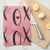XOXO Heart Pink Glam Theedoek (Quarter Fold)