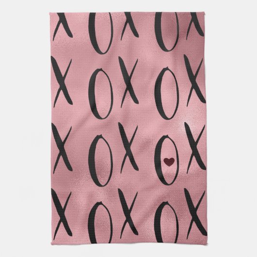 XOXO Heart Pink Glam Theedoek (Verticaal)