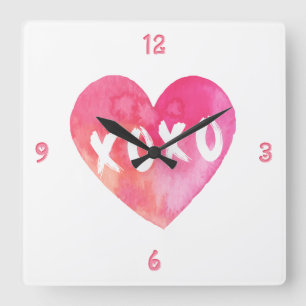 XoXo Heart Vierkante Klok