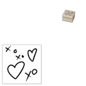 XOXO Hearts Doodle Rubberstempel (Gestempeld)