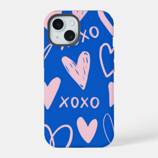 XOXO Hearts iPhone 15 Case iPhone 15 Hoesje