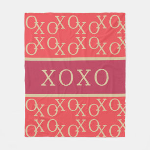 XOXO   Hot-roze rode gouden typografie Fleece Deken
