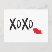 XoXo-Hugs-Kisses-met-Rode-Lips Briefkaart (Voorkant)