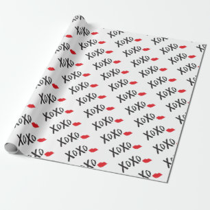 XoXo-Hugs-Kisses-met-Rode-Lips Cadeaupapier