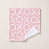 XOXO Hugs & Kisses Monogrammed Pastel Pink Modern (Gant de toilette)