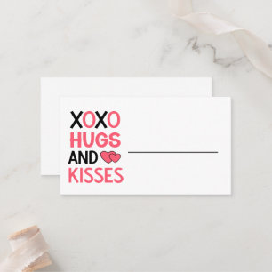 XOXO HUGS KUSSEN HeartS Vrijgezellenfeest bruiloft Plaatskaartje