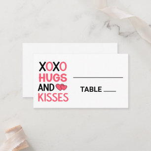 XOXO HUGS KUSSEN HeartS Vrijgezellenfeest bruiloft Plaatskaartje