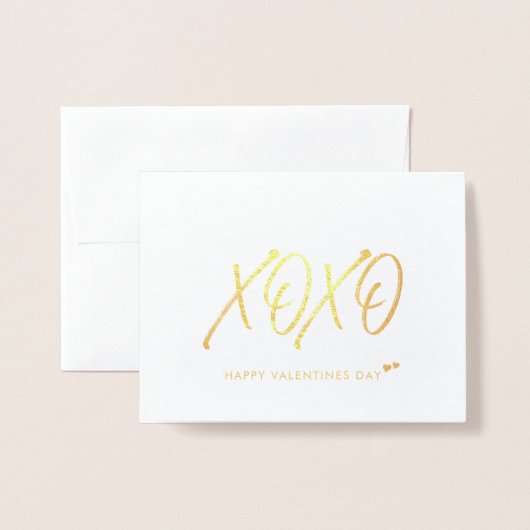XOXO | Kaart van goudhartValentijnsdag (Voorkant met envelop)