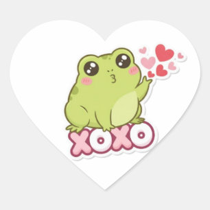 XOXO Kikker Sticker Schattige Kikker Die Kus Stuur