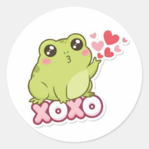 XOXO Kikker Sticker Schattige Kikker Die Kus Stuur