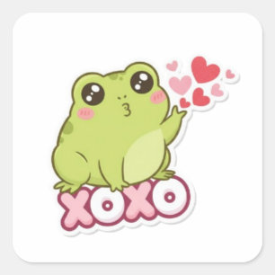 XOXO Kikker Sticker Schattige Kikker Die Kus Stuur