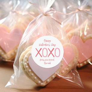 XOXO Kinder Classroom Valentijnsdag Party Ronde Sticker