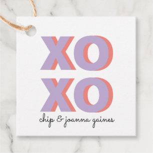 XOXO-kleurenblok Bedankjes Labels