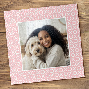 XOXO Knuffels & Kusjes Aangepaste Foto Licht Roze Legpuzzel