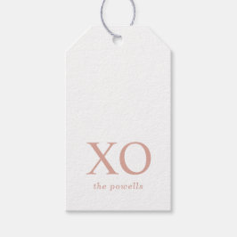 XOXO Knuffels & Kusjes Eenvoudig Blos Roze Minimal Cadeaulabel