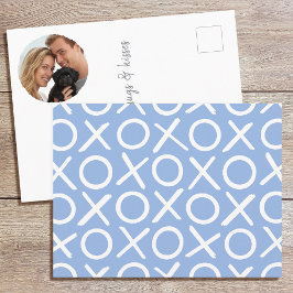 XOXO Knuffels & Kusjes Foto Blauwe Typografie Mode Briefkaart