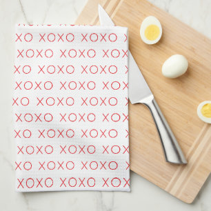 XOXO Knuffels & Kusjes Liefde Jou Rood Wit Valenti Theedoek