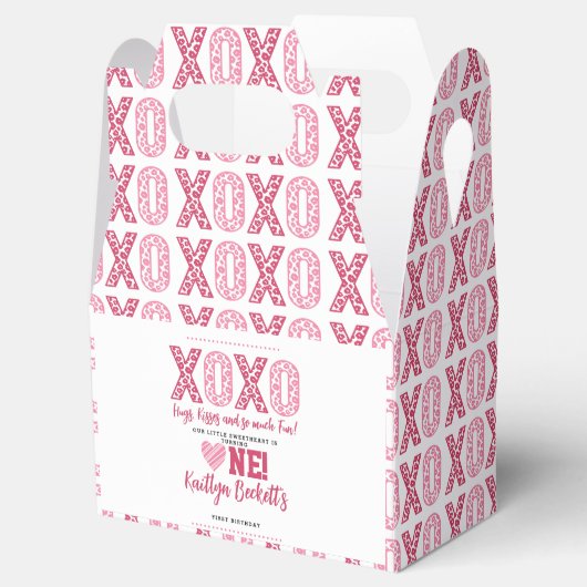 XOXO Knuffels & Kusjes Valentijnsdag 1e verjaardag Bedankdoosjes (Geopend)