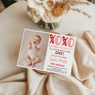 XOXO Knuffels & Kusjes Valentijnsdag 1e Verjaardag Kaart