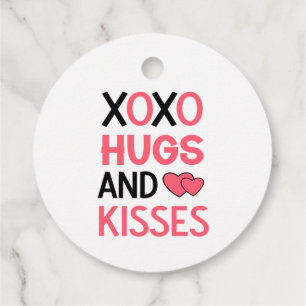 XOXO Knuffels Kusjes Vrijgezellenfeest Roze Zwart Bedankjes Labels