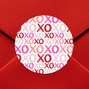 XOXO Knuffelt en Kust Modern Girly Galentine Party Ronde Sticker