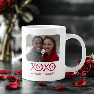 XOXO Knuffelt Kusjes Gepersonaliseerde foto Extra Grote Beker