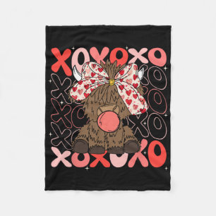 Xoxo Koe Valentijnsdag Bubblegum Western Valentijn Fleece Deken