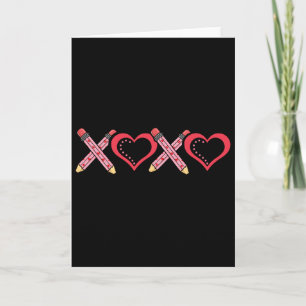 Xoxo Leraar Valentijnsdag Potlood En Appel 2 Kaart