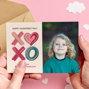 XOXO Liefde Kwaststreken foto klas valentijnskaart Notitiekaartje