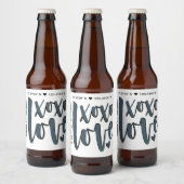 XOXO-liefdescoördinaten typografie Bier Etiket (Flessen)