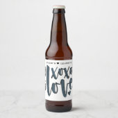 XOXO-liefdescoördinaten typografie Bier Etiket (Voorkant)