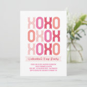 XOXO Love and Kisses Valentijnsdag Party nodigt ui Kaart (Staand voorkant)