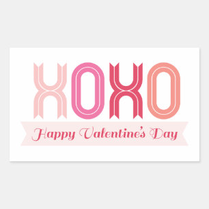 XOXO Love & Kisses Valentijnsdag Party Stickers