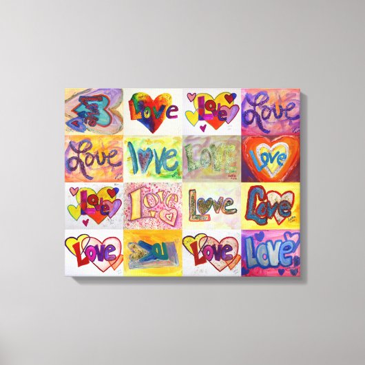 XOXO Love Word Artwork Canvas Painting (roze) (Voorkant)