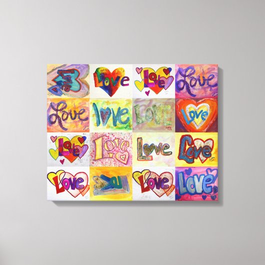 XOXO Love Word Artwork Paintas Canvas Art Print (Voorkant)