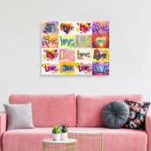 XOXO Love Word Artwork Paintas Canvas Art Print (Insitu (Woonkamer))