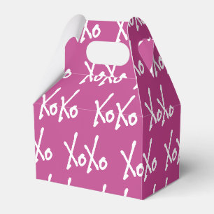 XOXO Magenta Roze en Witte Valentijnsdag Bedankdoosjes
