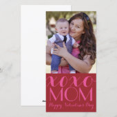 XOXO Maman Valentine Carte photo (Devant / Derrière)