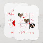 XOXO moderne Coeurs rouges Valentines Carte photo  (Devant / Derrière)