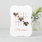 XOXO moderne Coeurs rouges Valentines Carte photo  (Debout devant)