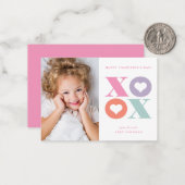 XOXO moderne photo classe valentines carte de jour (Devant/Arrière en situation)