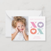 XOXO moderne photo classe valentines carte de jour (Devant)