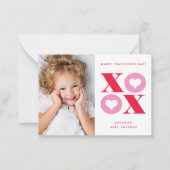 XOXO moderne photo classe valentines carte de jour (Devant)