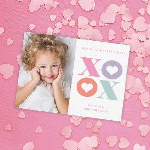 XOXO moderne photo classe valentines carte de jour