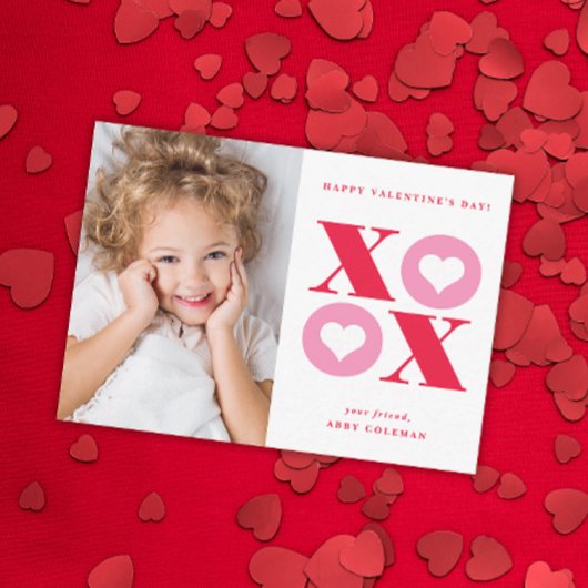 XOXO moderne photo classe valentines carte de jour