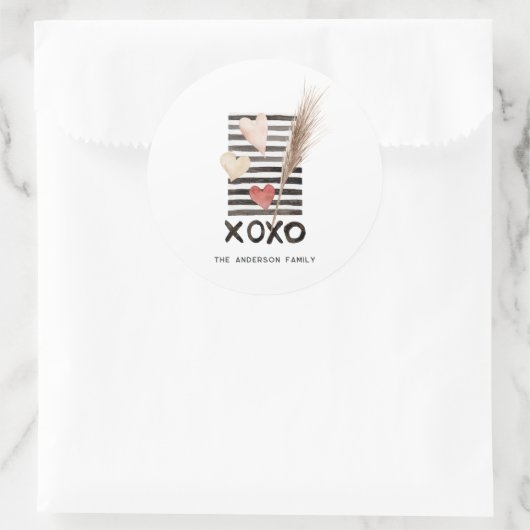 XOXO | Moderne Valentijnsdagstickers Ronde Sticker (Tas)