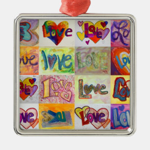XOXO Mosaic Love Word Ornament
