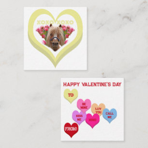 XOXO Pretty Pony Conversation Hearts Valentijnskaa Notitiekaartje