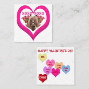 XOXO Pretty Pony Conversation Hearts Valentijnskaa Notitiekaartje